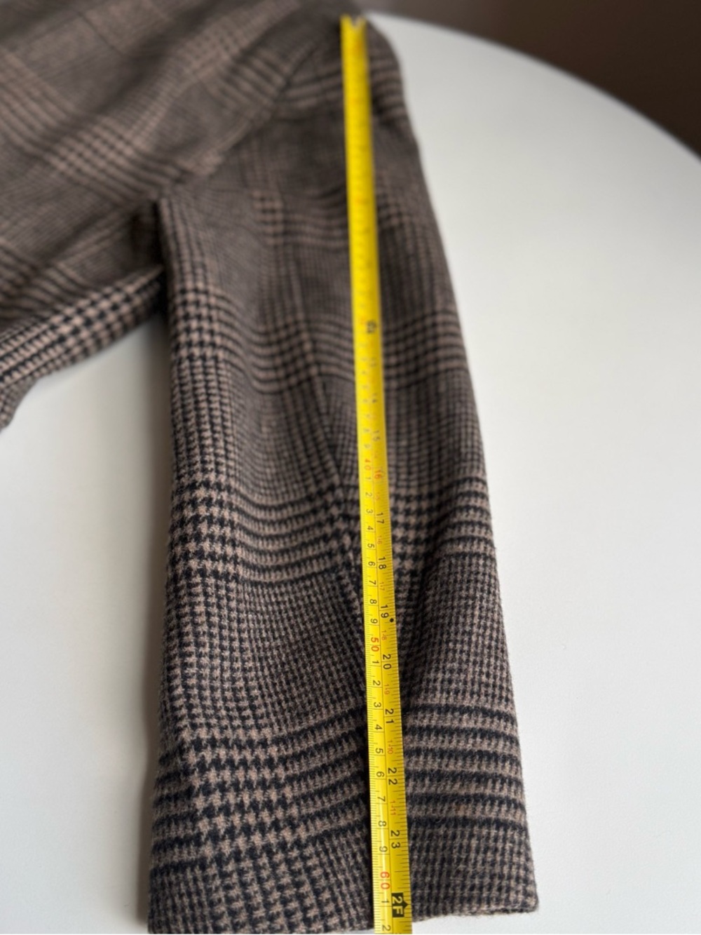 Filippa K Coat Women’s Beige Black Peacoat Plaid Double-Breasted Wool Size 40 - Picture 15 of 16